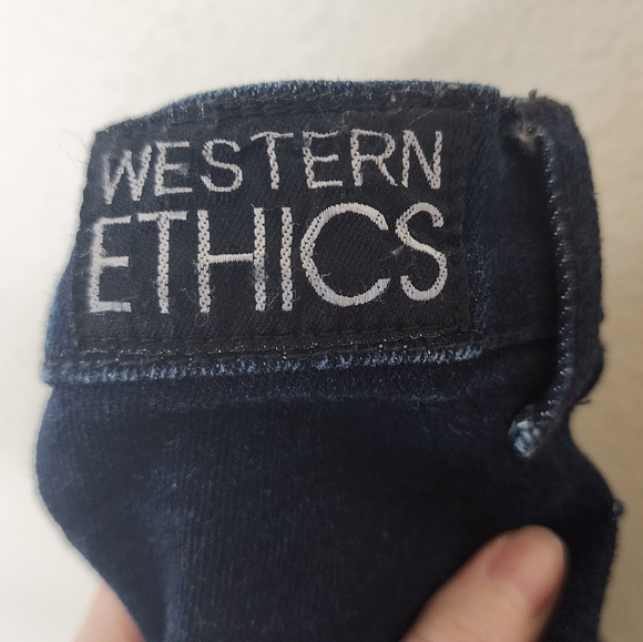 Vintage Wester Ethics Dark Blue Denim Wash Jeans 10 - Picture 4 of 7